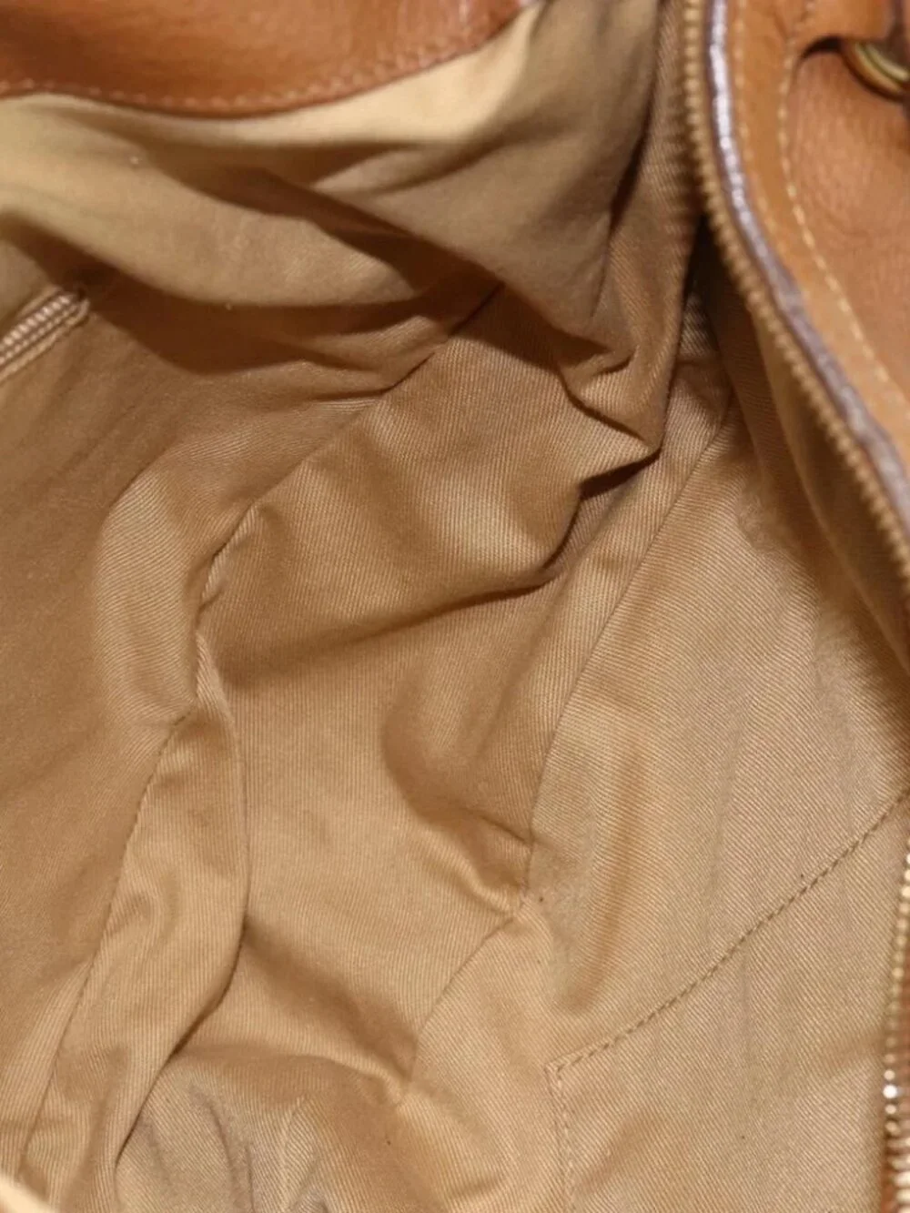 Salvatore Ferragamo Gancini Shoulder Bag Leather Brown Gold Auth gh1932